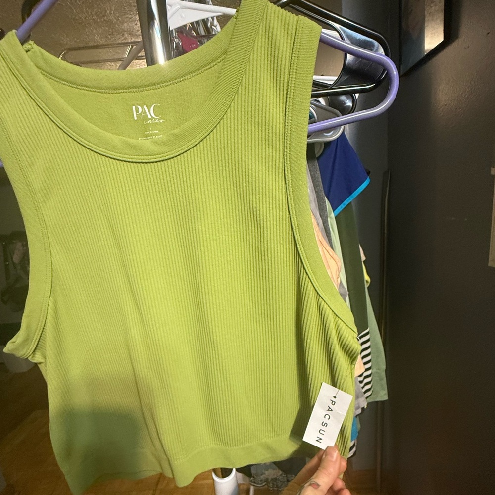 PAC Green Ribbed Tank Top